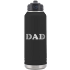 Laser etched black 32 oz vacuum insulated water bottle with 'Tennis Dad' design