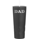 Laser etched black 20 oz vacuum insulated tumbler with 'Tennis Dad' design