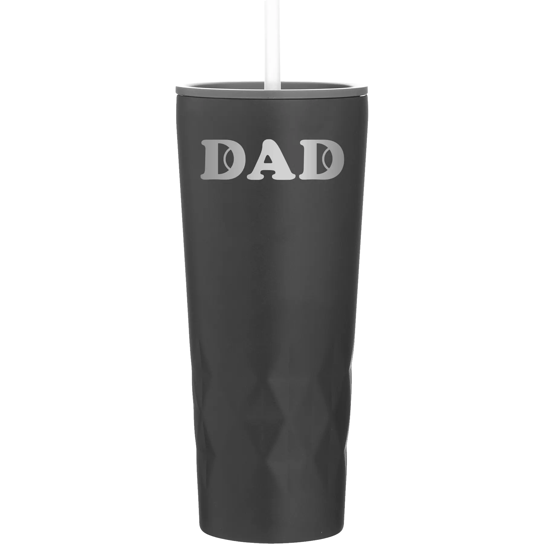 Laser etched black 20 oz vacuum insulated tumbler with 'Tennis Dad' design