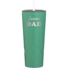 Laser etched forage 20 oz vacuum insulated tumbler with 'Soccer Dad2' design
