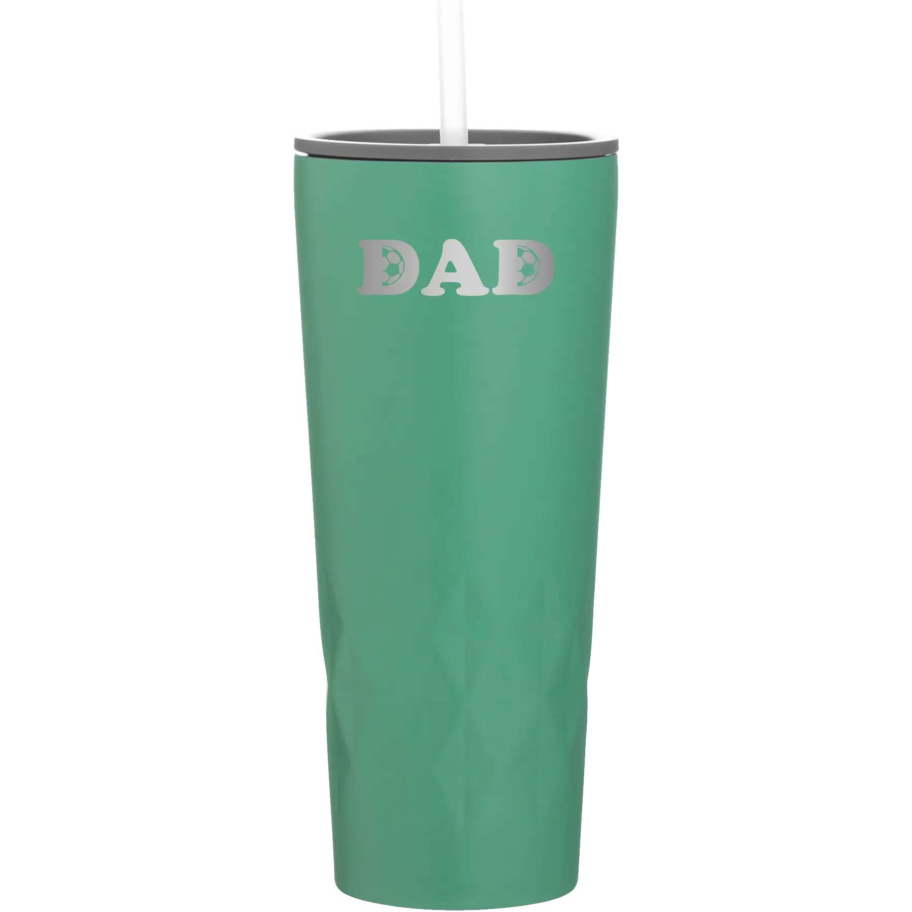 Laser etched forage 20 oz vacuum insulated tumbler with 'Soccer Dad' design