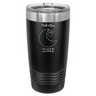 Personalized black 20 oz vacuum insulated tumbler with 'Love You To the Moon' design
