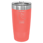 Personalized coral 20 oz vacuum insulated tumbler with 'Love You To the Moon' design