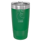 Personalized green 20 oz vacuum insulated tumbler with 'Love You To the Moon' design