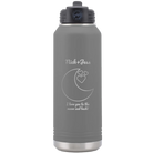 Personalized dark gray 32 oz vacuum insulated water bottle with 'Love You To the Moon' design