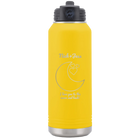 Personalized yellow 32 oz vacuum insulated water bottle with 'Love You To the Moon' design