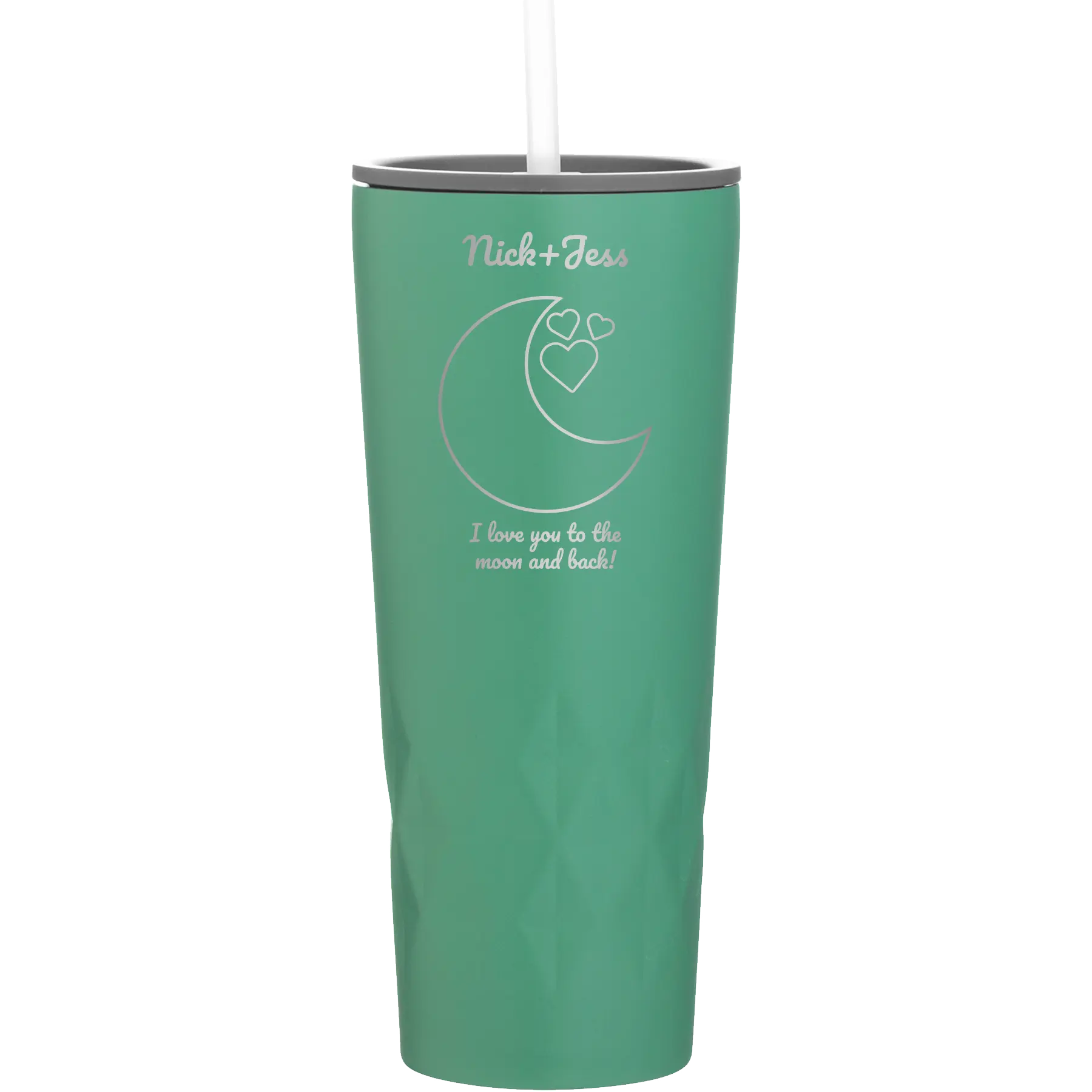 Personalized forage 20 oz vacuum insulated tumbler with 'Love You To the Moon' design