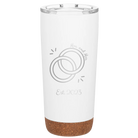 Personalized white 20 oz vacuum insulated tumbler with 'Mrs Mrs Est' design