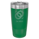 Personalized green 20 oz vacuum insulated tumbler with 'Mr Mrs Est' design