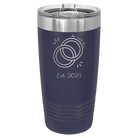 Personalized navy 20 oz vacuum insulated tumbler with 'Mr Mrs Est' design