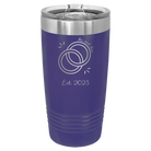 Personalized purple 20 oz vacuum insulated tumbler with 'Mr Mrs Est' design