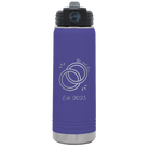 Personalized purple 20 oz vacuum insulated water bottle with 'Mr Mrs Est' design