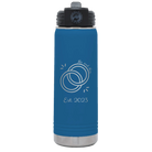 Personalized royal blue 20 oz vacuum insulated water bottle with 'Mr Mrs Est' design