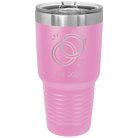 Personalized light purple 30 oz vacuum insulated tumbler with 'Mr Mrs Est' design