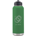 Personalized green 32 oz vacuum insulated water bottle with 'Mr Mrs Est' design