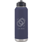Personalized navy 32 oz vacuum insulated water bottle with 'Mr Mrs Est' design