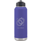 Personalized purple 32 oz vacuum insulated water bottle with 'Mr Mrs Est' design