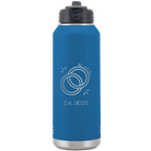 Personalized royal blue 32 oz vacuum insulated water bottle with 'Mr Mrs Est' design