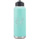 Personalized teal 32 oz vacuum insulated water bottle with 'Mr Mrs Est' design