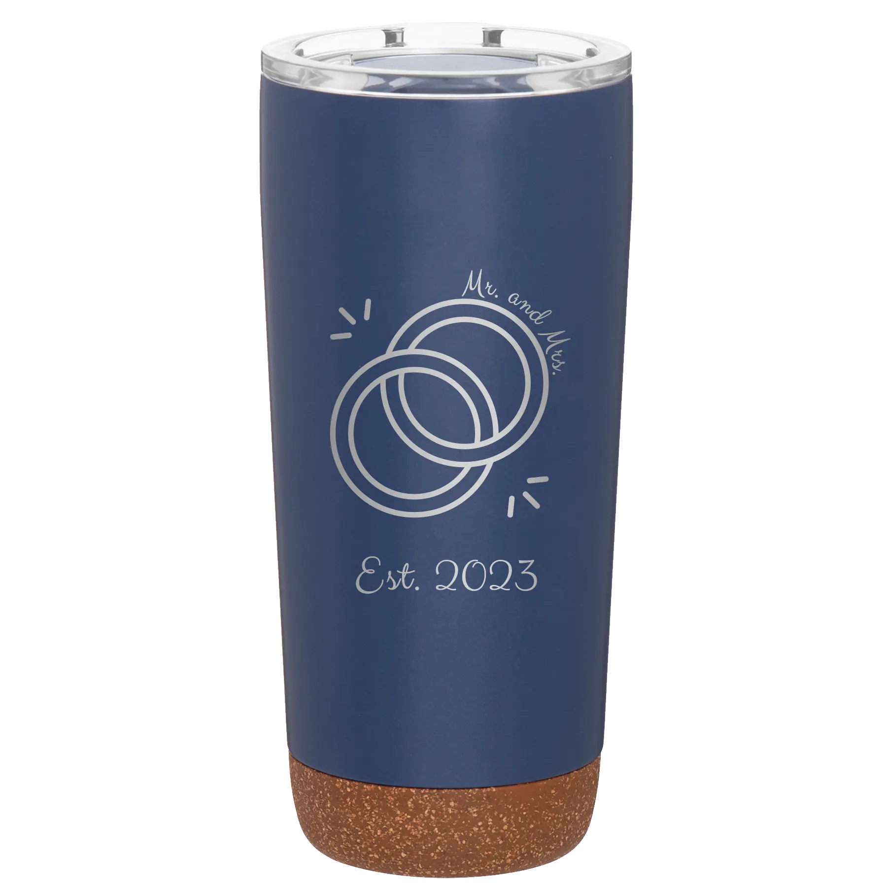 Personalized constellation 20 oz vacuum insulated tumbler with 'Mr Mrs Est' design