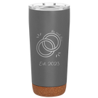 Personalized storm gray 20 oz vacuum insulated tumbler with 'Mr Mrs Est' design