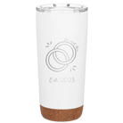 Personalized white 20 oz vacuum insulated tumbler with 'Mr Mrs Est' design