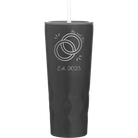 Personalized black 20 oz vacuum insulated tumbler with 'Mr Mrs Est' design