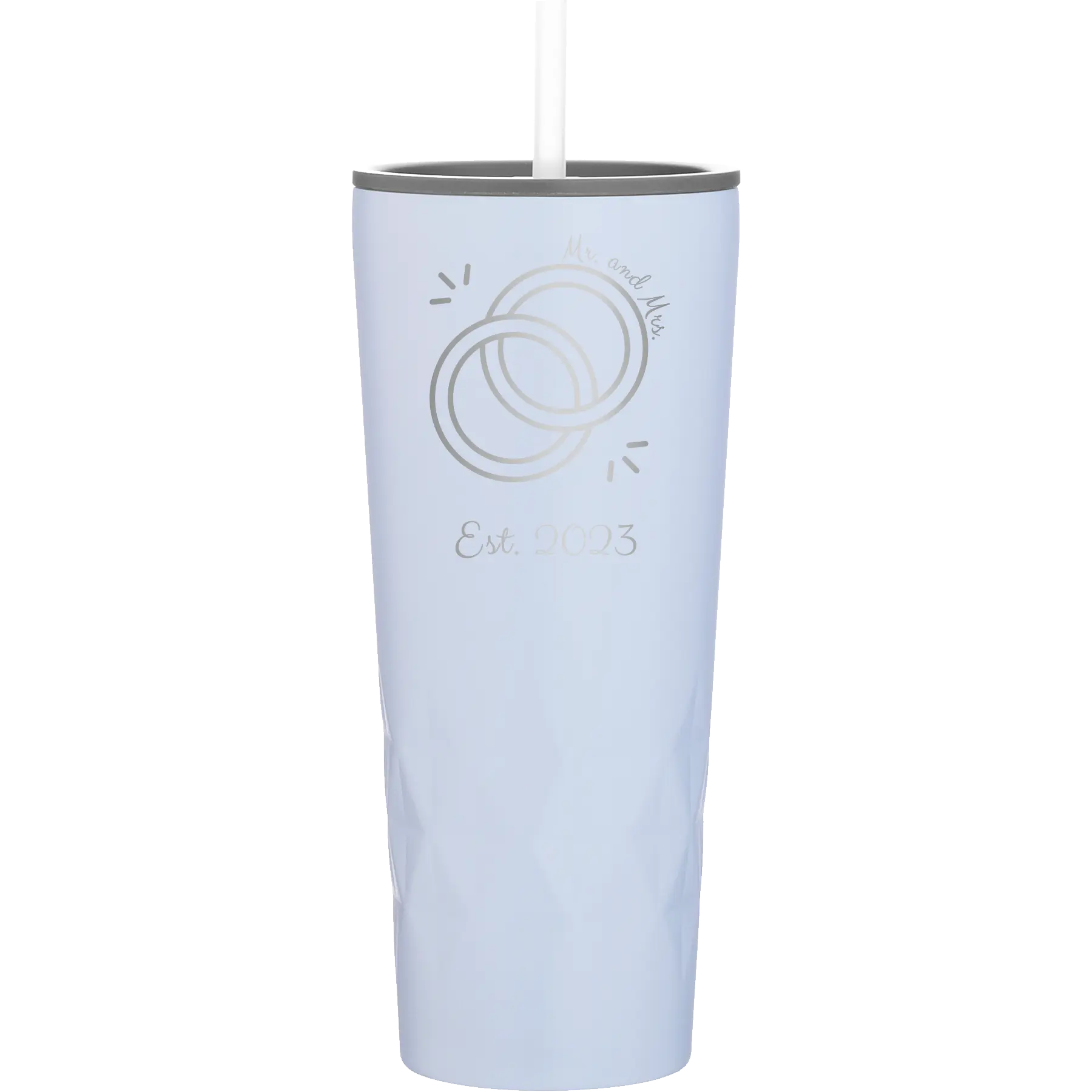 Personalized landfall 20 oz vacuum insulated tumbler with 'Mr Mrs Est' design