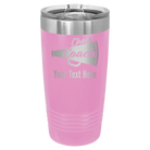 Personalized light purple 20 oz vacuum insulated tumbler with 'Cheer Coach2' design