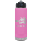 Personalized light purple 20 oz vacuum insulated water bottle with 'Cheer Coach2' design