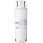 Personalized white 24 oz vacuum insulated water bottle with 'Cheer Coach2' design