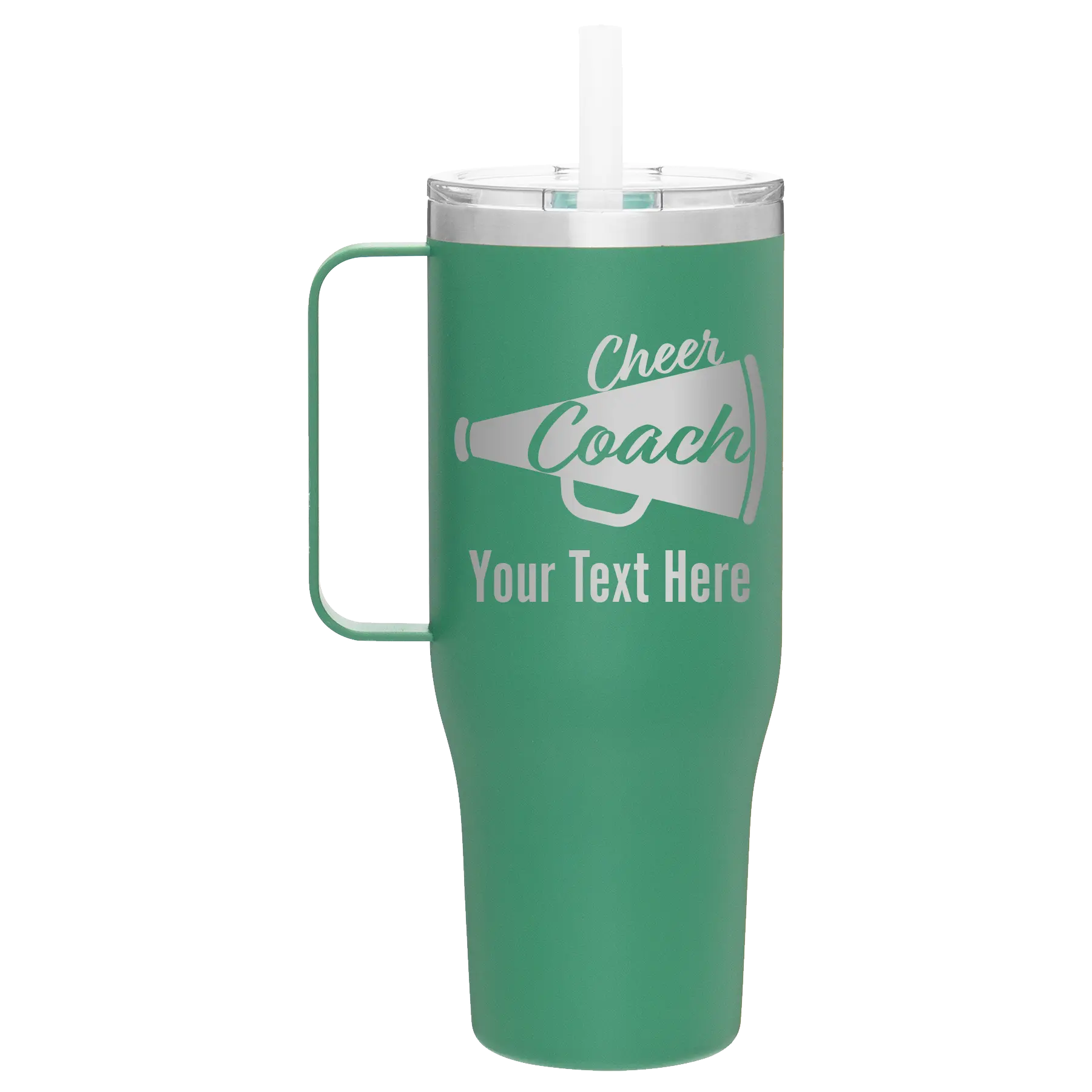 Personalized forage 40 oz vacuum insulated tumbler mug with 'Cheer Coach2' design