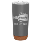 Personalized storm gray 20 oz vacuum insulated tumbler with 'Cheer Coach2' design