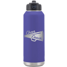 Laser etched purple 32 oz vacuum insulated water bottle with 'Cheer Coach' design