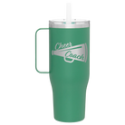 Laser etched forage 40 oz vacuum insulated tumbler mug with 'Cheer Coach' design