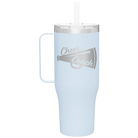 Laser etched landfall 40 oz vacuum insulated tumbler mug with 'Cheer Coach' design