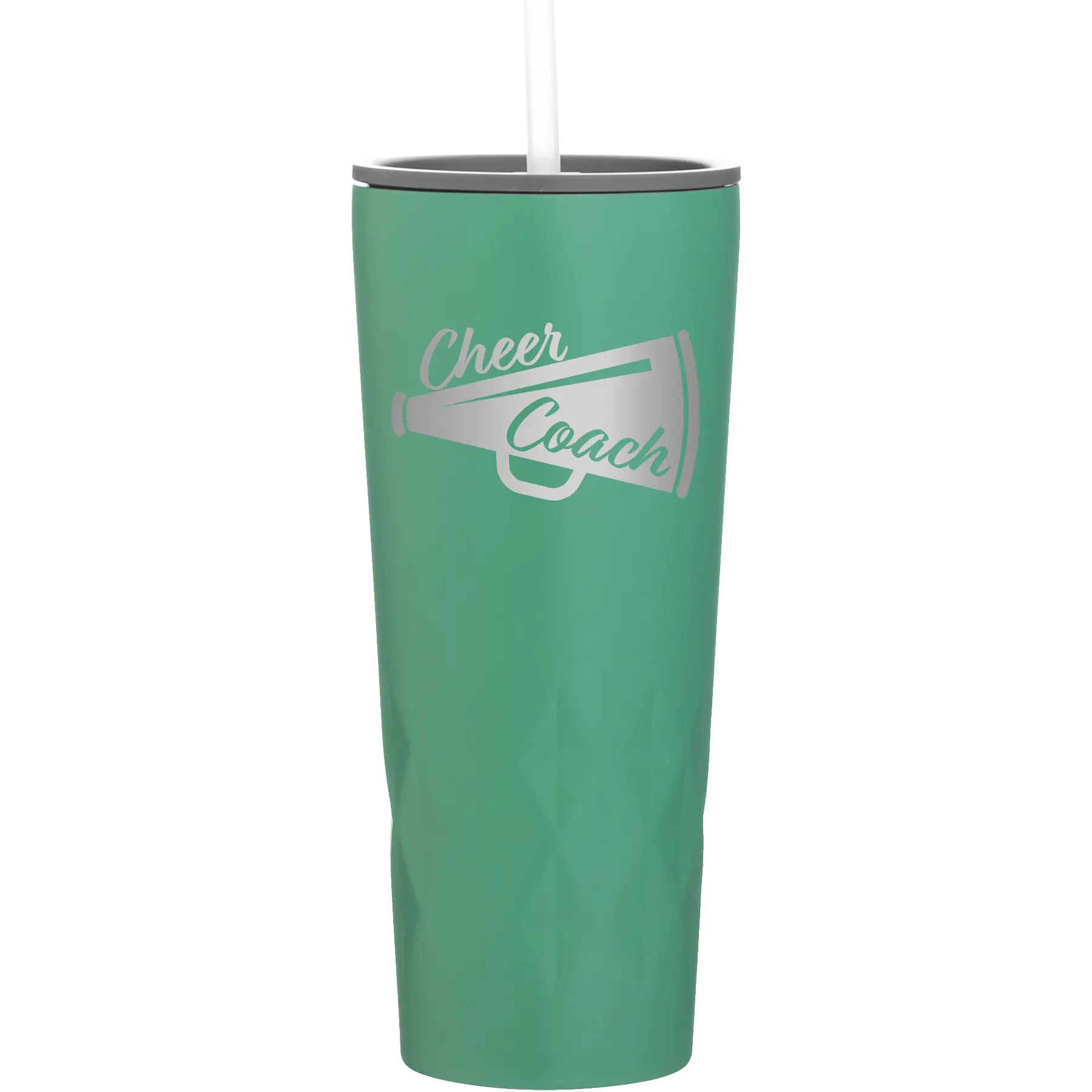 Laser etched forage 20 oz vacuum insulated tumbler with 'Cheer Coach' design