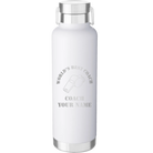 Personalized white 24 oz vacuum insulated water bottle with 'WORLDS BEST COACH' design