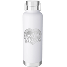 Laser etched white 24 oz vacuum insulated water bottle with 'Love You More Retro' design