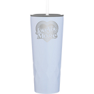 Laser etched landfall 20 oz vacuum insulated tumbler with 'Love You More Retro' design