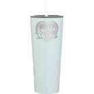 Laser etched meadow 20 oz vacuum insulated tumbler with 'Love You More Retro' design
