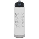 Laser etched white 20 oz vacuum insulated water bottle with 'You are my Person' design
