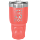 Laser etched coral 30 oz vacuum insulated tumbler with 'You are my Person' design