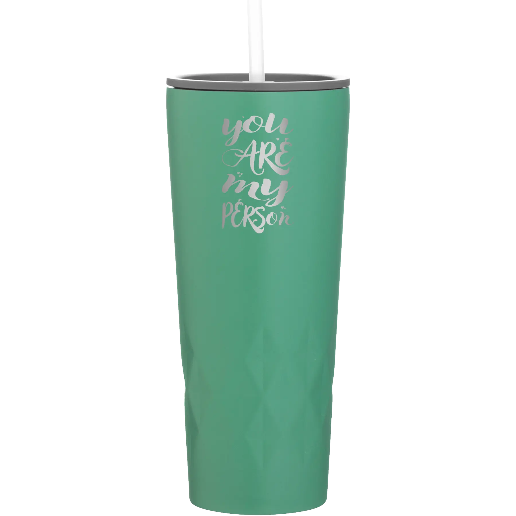 Laser etched forage 20 oz vacuum insulated tumbler with 'You are my Person' design