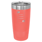 Laser etched coral 20 oz vacuum insulated tumbler with 'You Are the Queen of My Heart' design