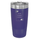 Laser etched purple 20 oz vacuum insulated tumbler with 'You Are the Queen of My Heart' design