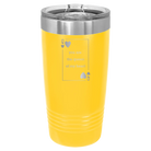 Laser etched yellow 20 oz vacuum insulated tumbler with 'You Are the Queen of My Heart' design