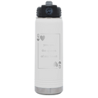 Laser etched white 20 oz vacuum insulated water bottle with 'You Are the Queen of My Heart' design