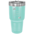 Laser etched teal 30 oz vacuum insulated tumbler with 'You Are the Queen of My Heart' design