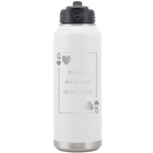 Laser etched white 32 oz vacuum insulated water bottle with 'You Are the Queen of My Heart' design
